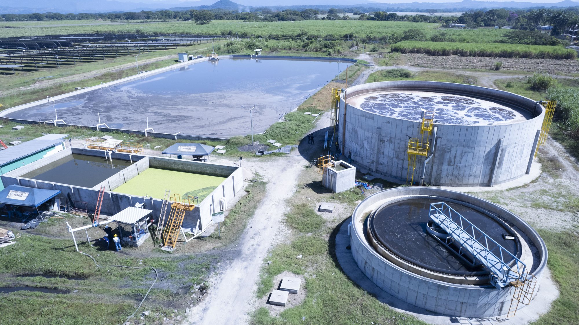 Vista aérea de la Planta de Tratamiento de Aguas Residuales Tlaloc, Ingenio La Cabaña